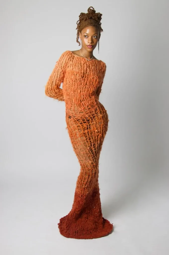 Orange angora dress